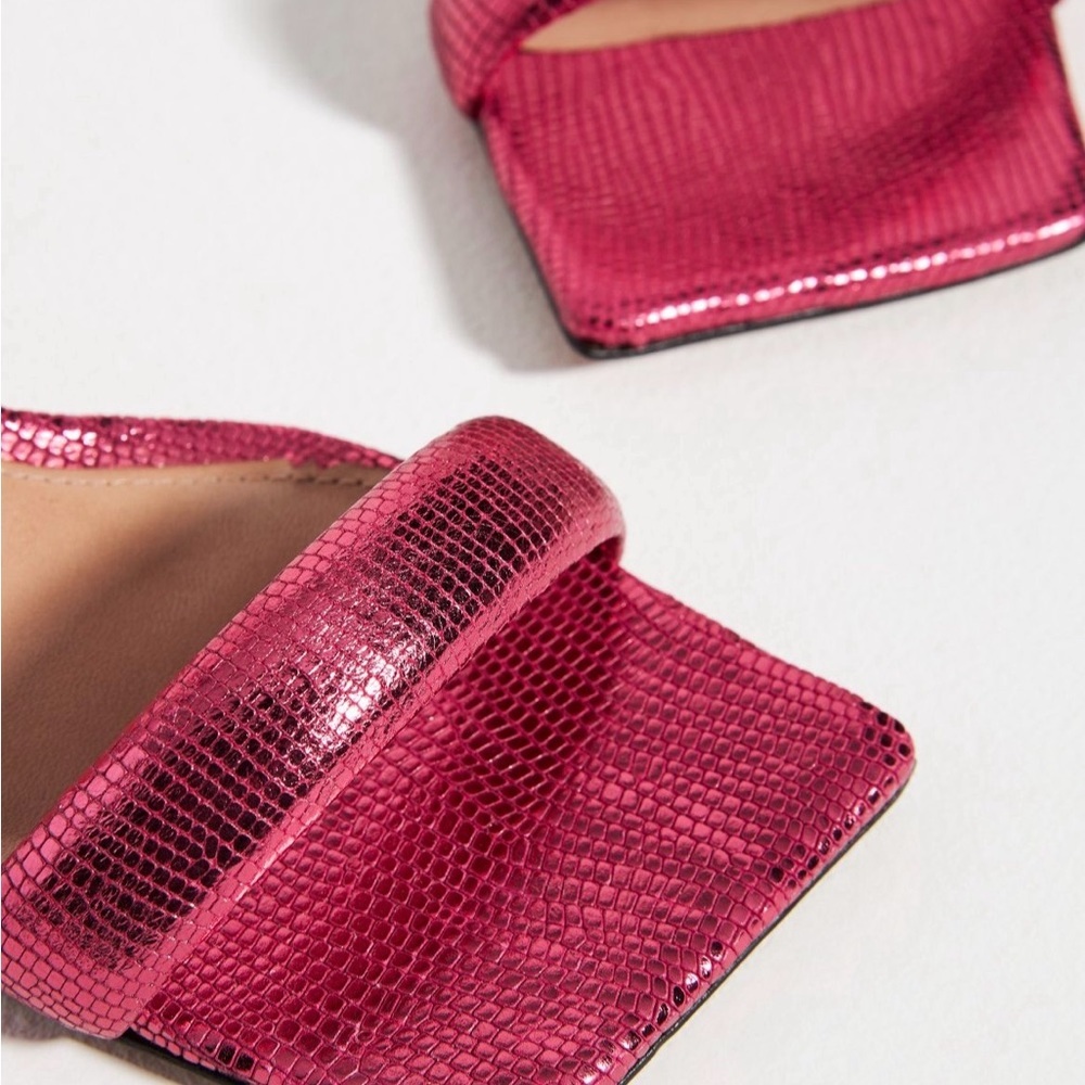 Vicenza for Anthropologie Strappy Metallic heels Pink New sandal size 38EU 7.5US - Picture 4 of 8